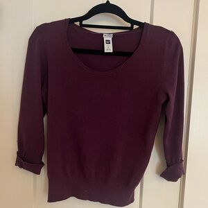 Purple Gap 3/4 Sleeve Sweater